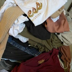 Bag of clothes with brands